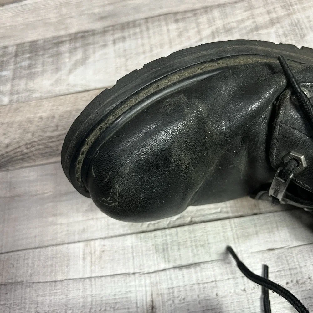 Harley Boots Men's Size 10.5 Black Leather High Leg Motorcycle Biker Apparel